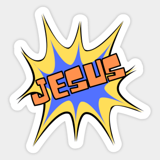 Christian Faith Design, Comic Book Style - Jesus Is My Super Hero Sticker